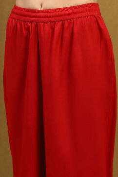 Cherry Red Bandhani Printed Straight Suit Set image number 2