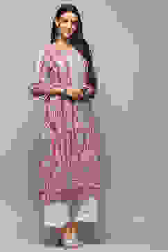 Coral Viscose Straight Kurta image number 4