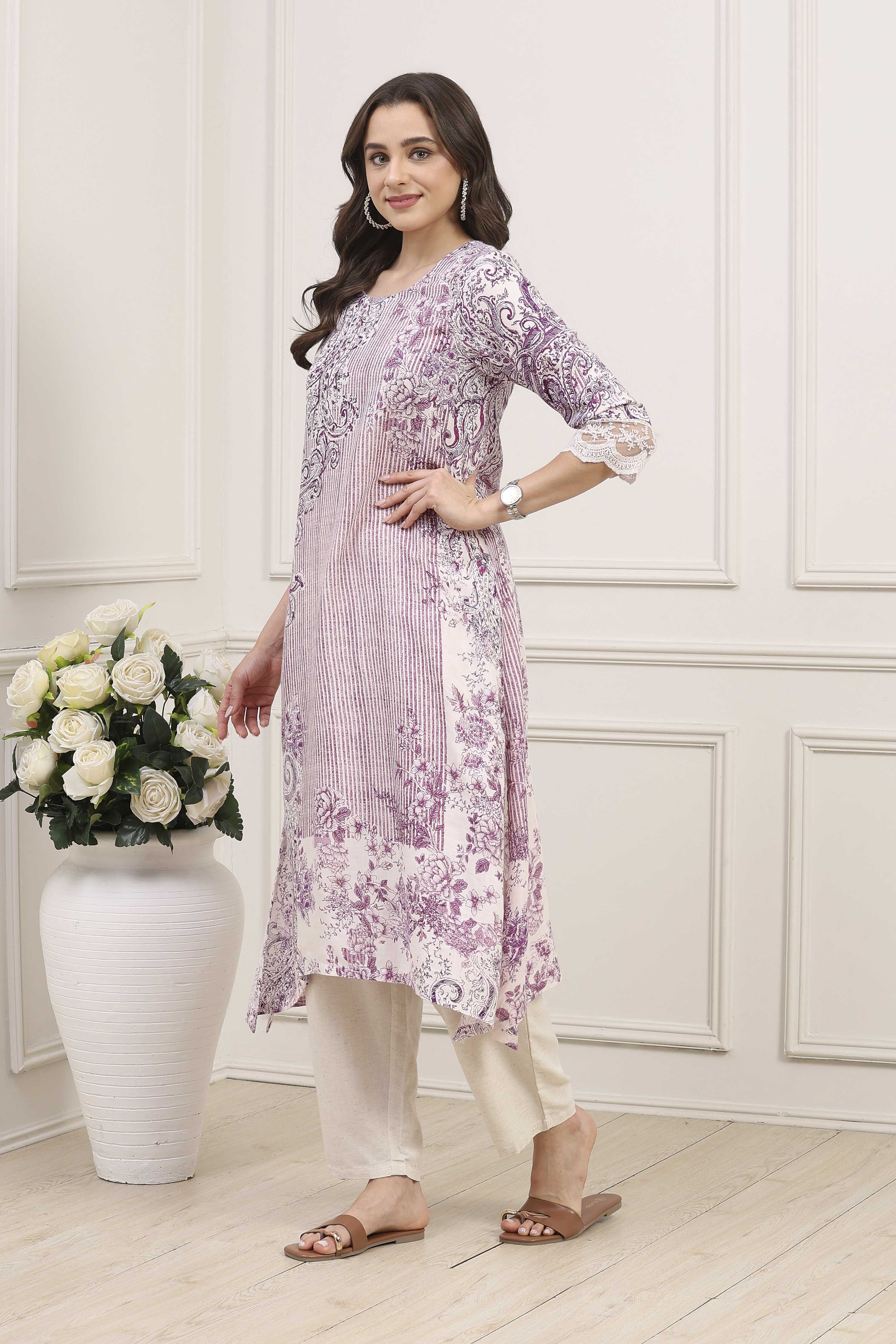 Green Viscose Rayon Printed Straight Kurta image number 2