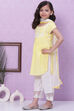 Yellow Cotton Straight Straight Kurta Palazzo Suit Set image number 5