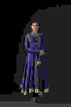 Rohit Bal Blue Cotton Silk Embroidered Suit Set image number 8