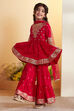 Red Ethnic Motifs Garara Kurta Set image number 3