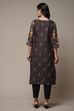 Beige Cotton Straight Printed Kurta image number 2
