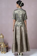 Sage Green Metallic Cotton Lehenga Set image number 7