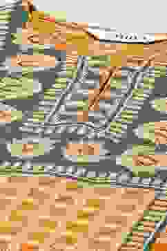 Ochre LIVA Straight Printed Kurta image number 1