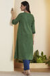 Green Cotton Printed Straight Kurta image number 5