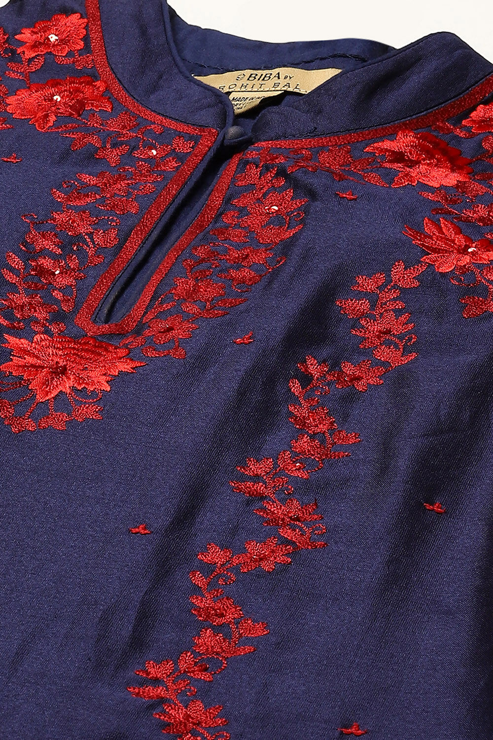 Rohit Bal Indigo Cotton Blend Straight Kurta Suit Set image number 1