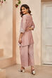Antique Rose Polyester Blend Straight Kurta Set image number 4