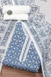 Blue and White Cotton Hand Block Unstitched Suit Set image number 0