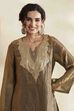 Green Metallic Yoke Design Kurta Set image number 1