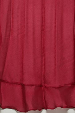 Berry Pre-Draped Nylon Saree With A Stitched Blouse image number 2