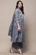 Blue Cotton A-Line Suit Set image number 6