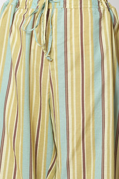 Olive Green Viscose Straight Kurta Palazzo Suit Set image number 2