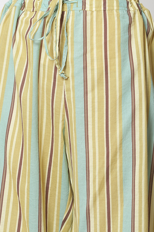 Olive Green Viscose Straight Kurta Palazzo Suit Set image number 2