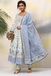 Ivory Cotton Anarkali Kurta Churidar Suit Set image number 7