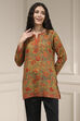 Mustard Red Polyester Straight Printed Short Kurta image number 5