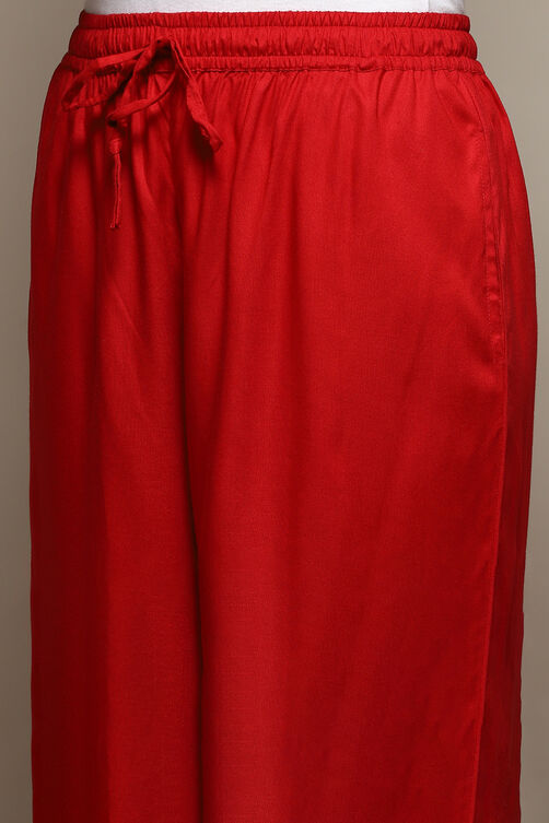 Black Rayon Regular Solid Palazzo image number 1