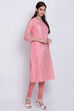 Yellow Poly Cotton A-Line Embroidered Kurta image number 3
