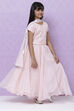 Pastel Pink Poly Cotton Girls Lehenga Set image number 6