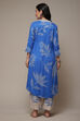 Blue LIVA Straight Printed 2 Piece Set image number 2