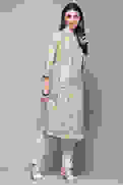 Teal Rayon Straight Kurta image number 4