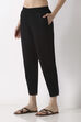 Black Cotton Slim Pants image number 2