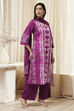 Berry Purple Cotton Straight Suit Set image number 5