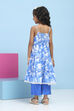 Blue Cotton Printed Tiered Suit Set image number 4