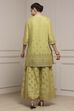 Green Cotton Printed Sharara Suit Set image number 4