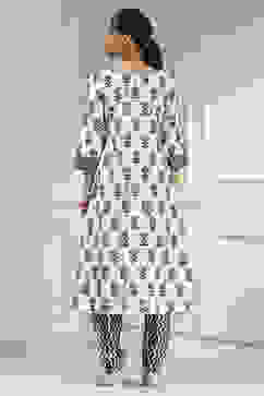 Indigo Cotton Modal Digital Print Unstitched Suit Set image number 5