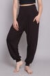 Teal Blue Viscose Blend Harem Pants image number 3