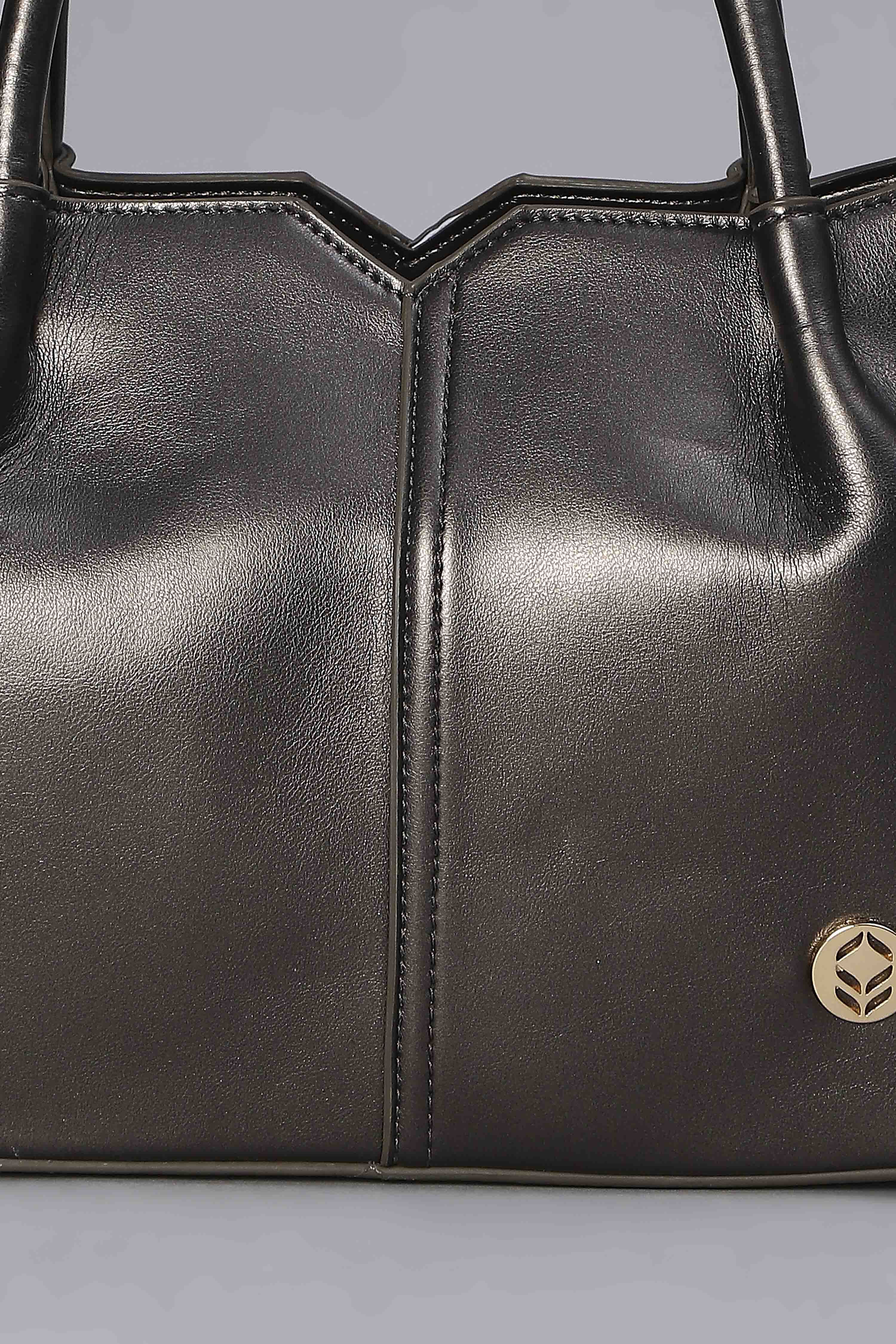 Gun Metal PU Handbag image number 6