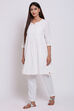 White Cotton Chikankari Kurta image number 2