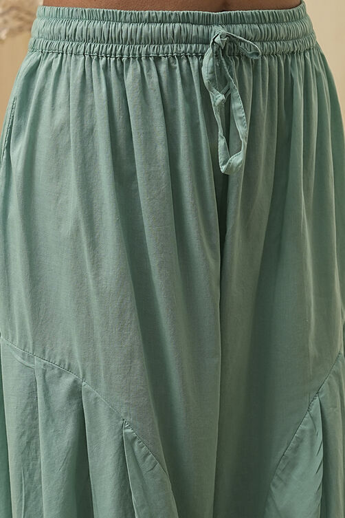 Sage Green Cotton Pathani Straight Kurta Set image number 2