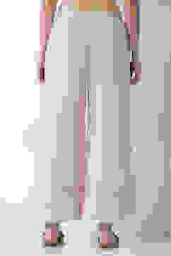 Light Pink Cotton Flared Palazzos image number 5