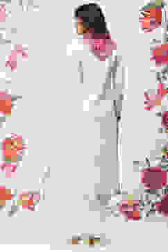 Rohit Bal Off White Silk Straight Embroidered Suit Set image number 7