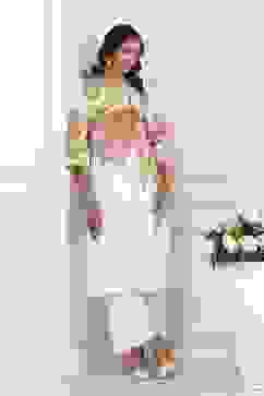 Beige Cotton Straight Suit Set image number 0