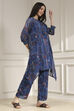 Blue Asymmetric Printed Co-ord Set image number 5