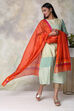 Orange Art Silk Yarndyed Dupatta image number 2