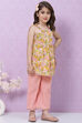 Pink Cotton Straight Printed Kurta Set image number 6