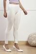 Off White Cotton Lycra Leggings image number 3