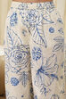 Off-White and Blue Cotton Straight Suit Set image number 2