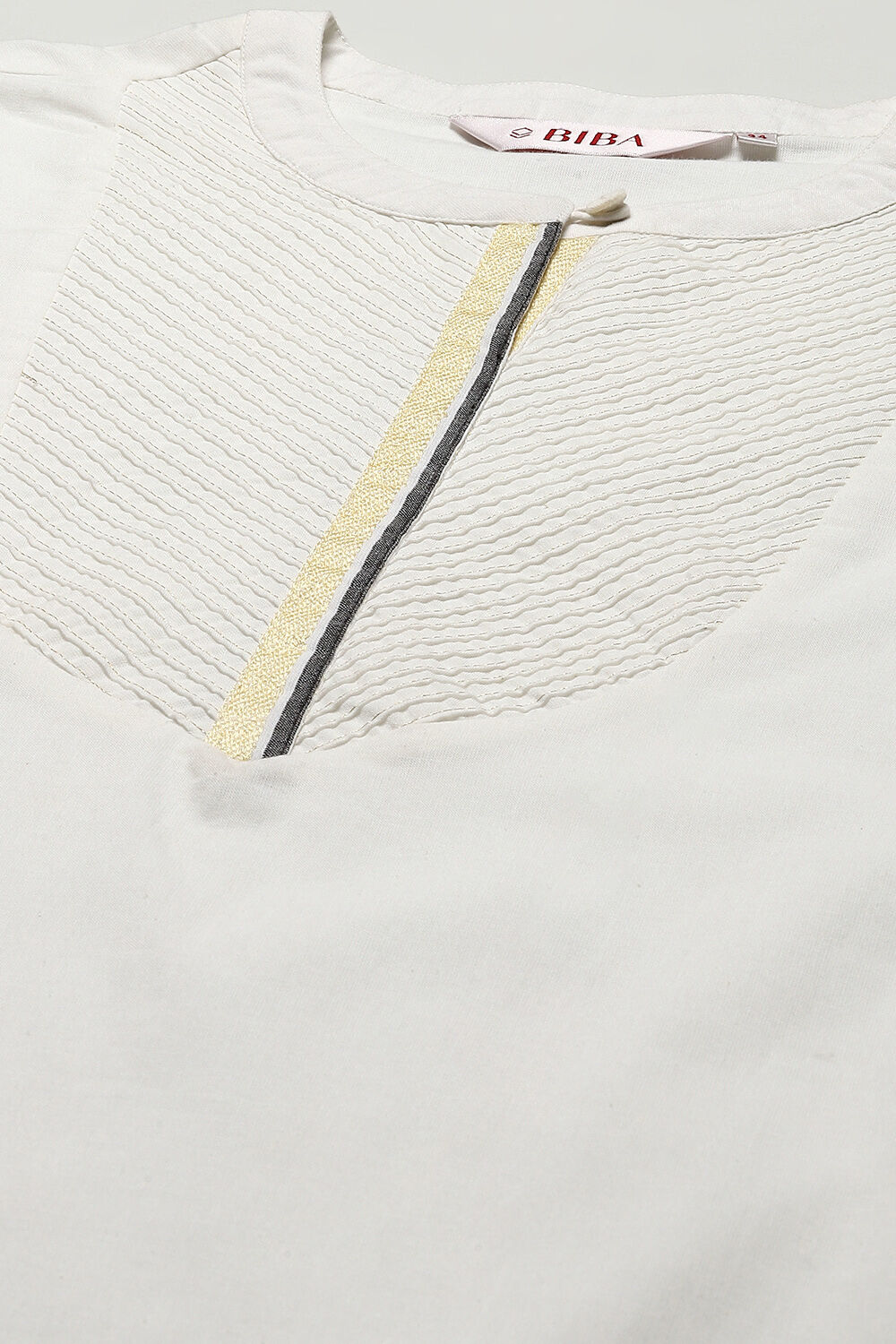 White Chanderi Straight Kurta image number 1