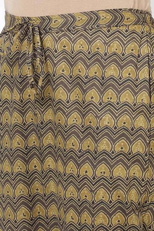 Navy Cotton A-Line Kurta Pant Suit Set image number 2