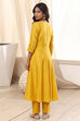 Yellow Polyester A Line Kurta image number 3