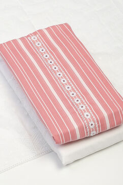 Pink Cotton Unstitched Suit Set image number 5