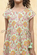 Blue Cotton Flared Printed Suit Set image number 1