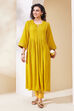 Mustard Yellow Viscose Blend Flared Kurta