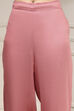 Pink Embroidered Straight Suit Set image number 2