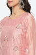 Pink Cotton Blend Unstitched Suit Set image number 1
